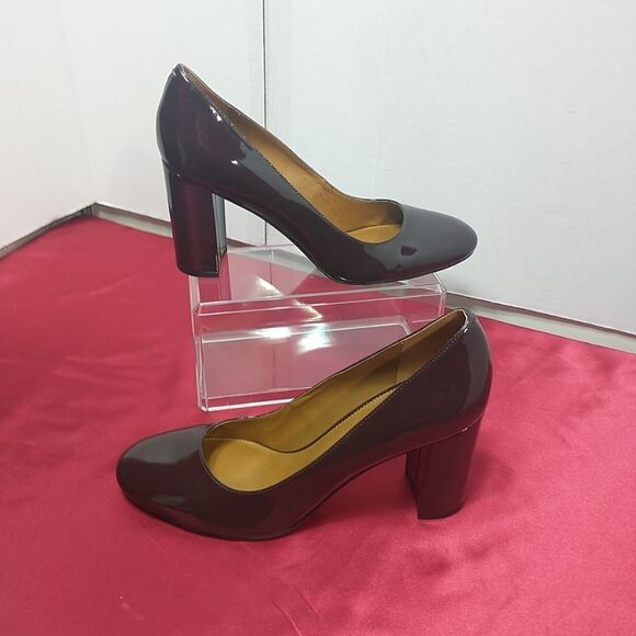 Franco Sarto Aziza Women's SZ 10.5M Slip On Patent Pumps Dressy Round Toe - Picture 3 of 11